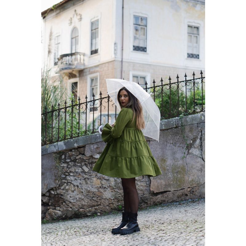 Olmo - Dark Green Dress With Ruffles image