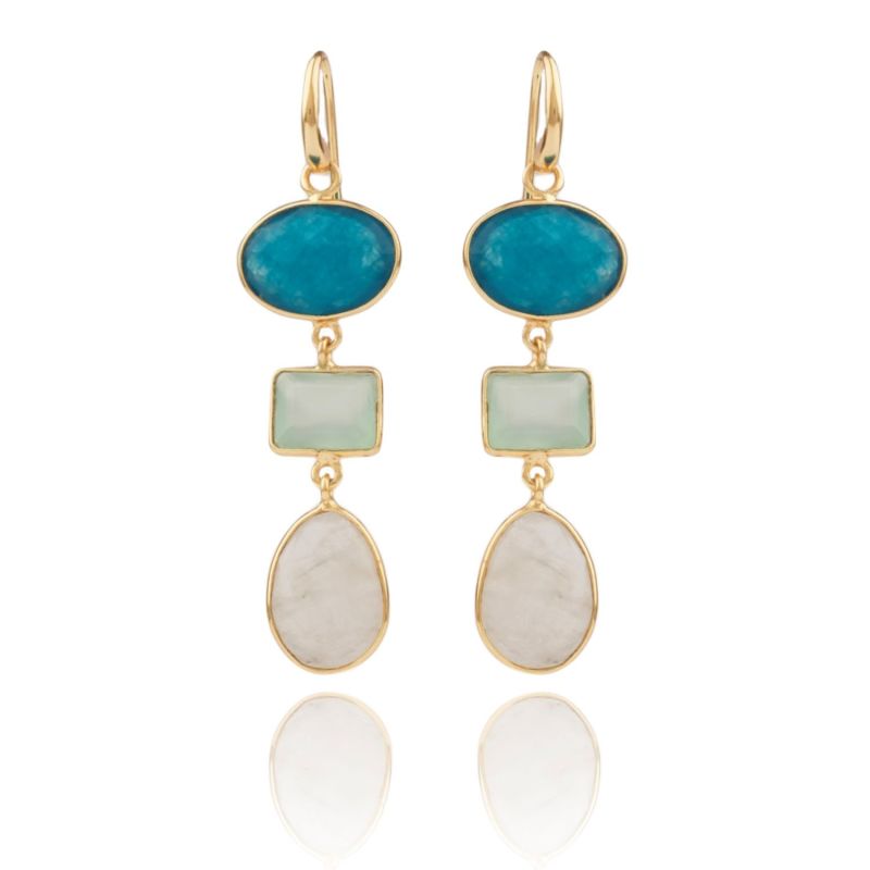 Olympiade Drop Earrings With SemiPrecious Stones House of Elliott