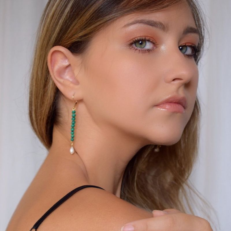 Penelope Malachite & Pearl Ithaca Earrings image