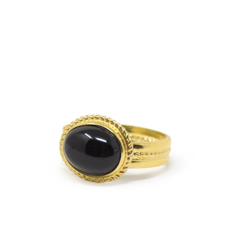 Fascetta Gold-Plated Onyx Ring image