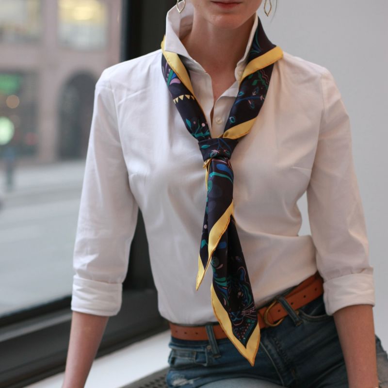 Silk Scarf With Night In The Jungle image