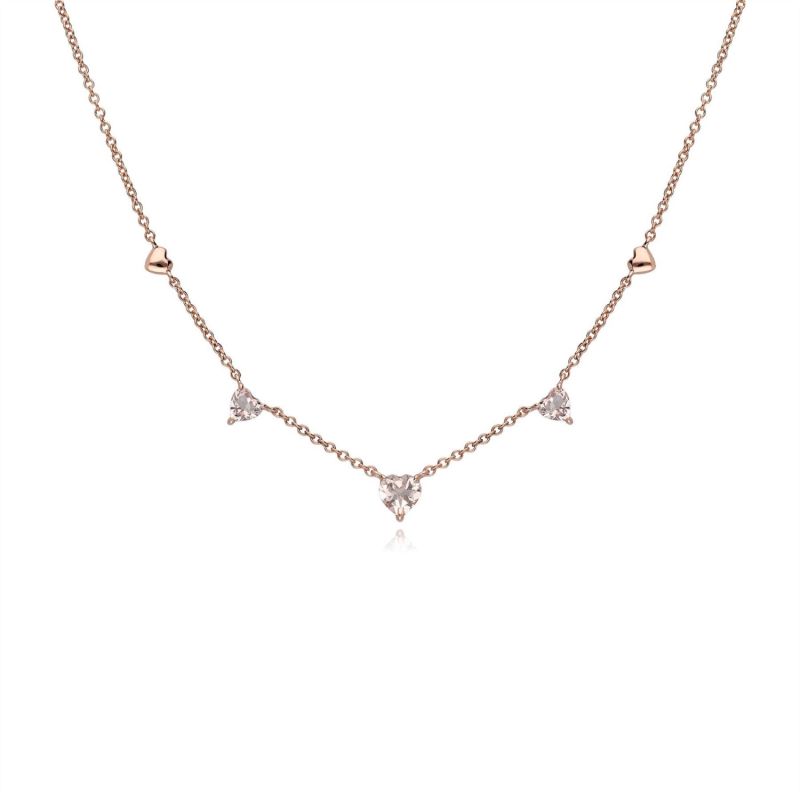 Morganite Heart Necklace In Rose Gold image