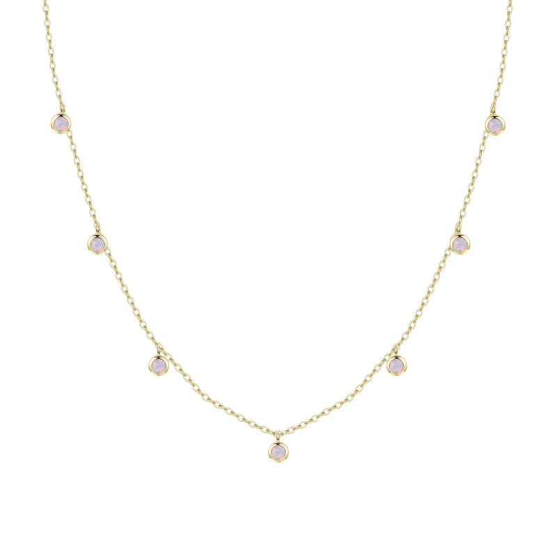 Opal Dew Drops Reversible Layering Necklace - Blue image