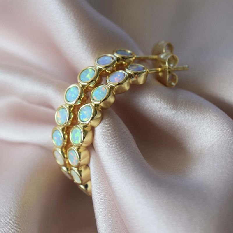 Mabel Opal Hoops Medium - RESTOCK