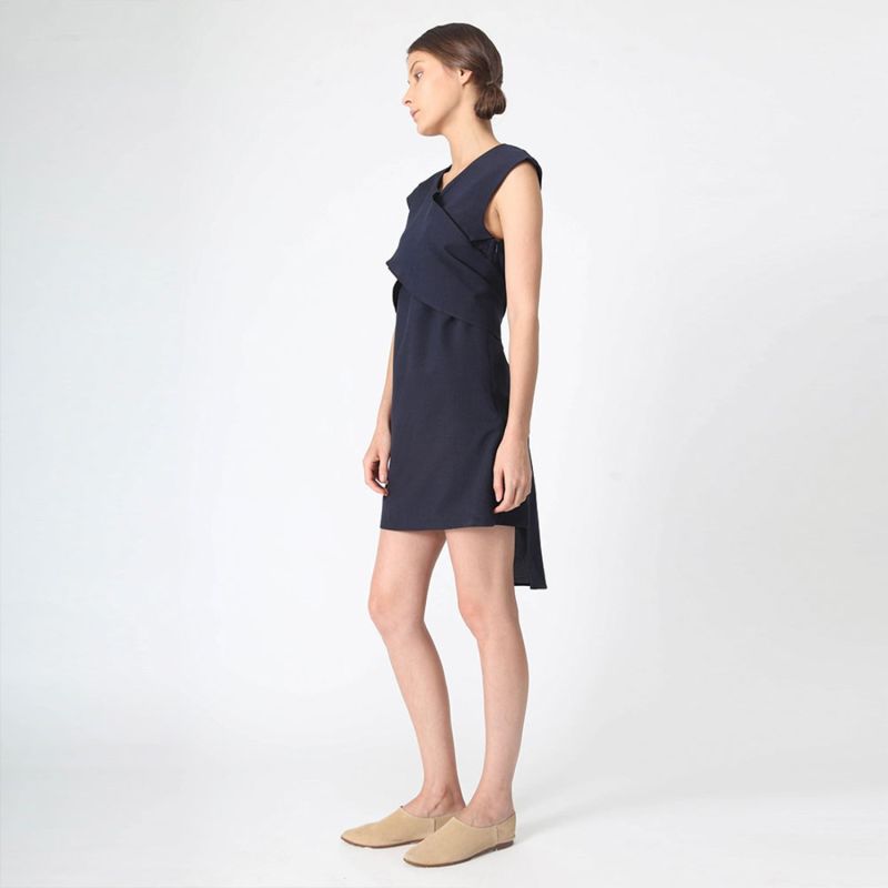 Palermo Tie Back Sash Dress In Pirate Black image