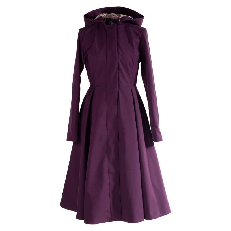 Waterproof Hooded Purple Coat In Ruby Purple image