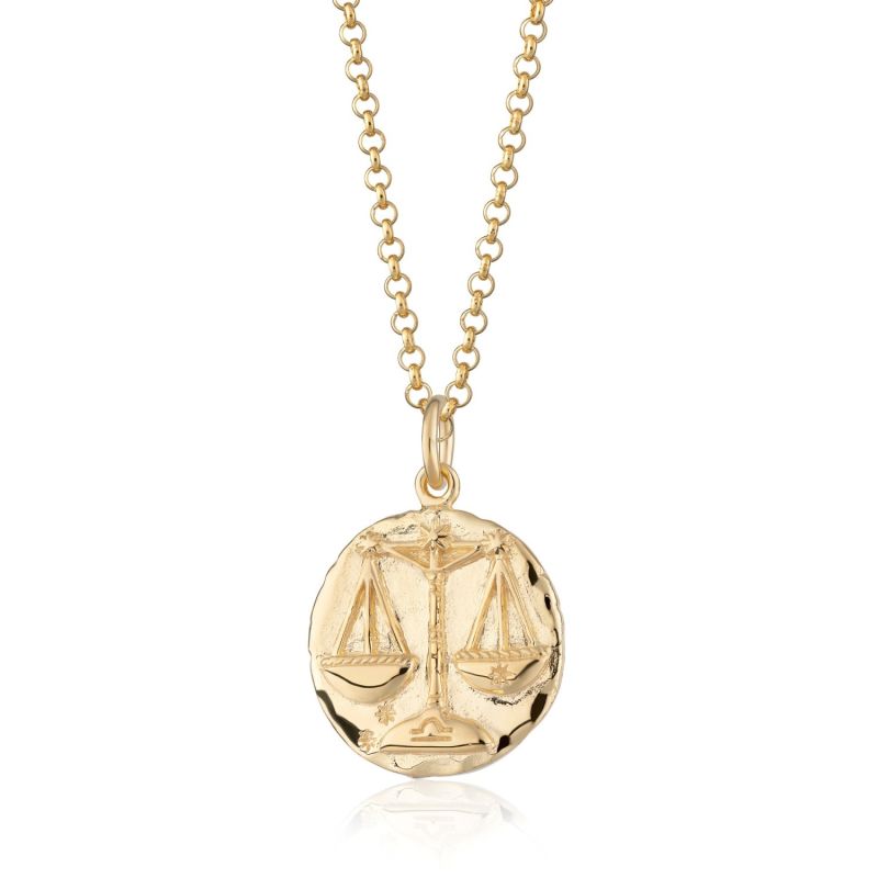 Gold Libra Zodiac Necklace image