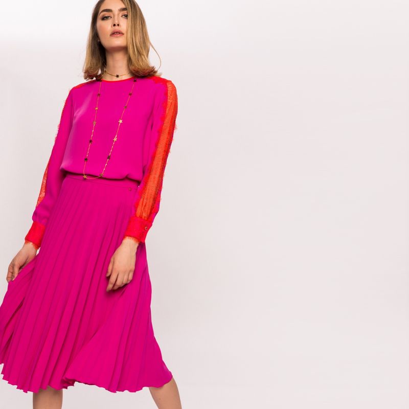 Pleated Midi Skirt image