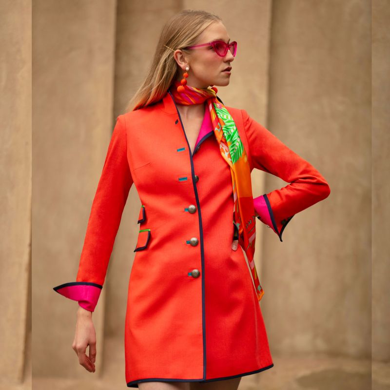 Orange Linen Cavalier Coat Beatrice von Tresckow Wolf & Badger