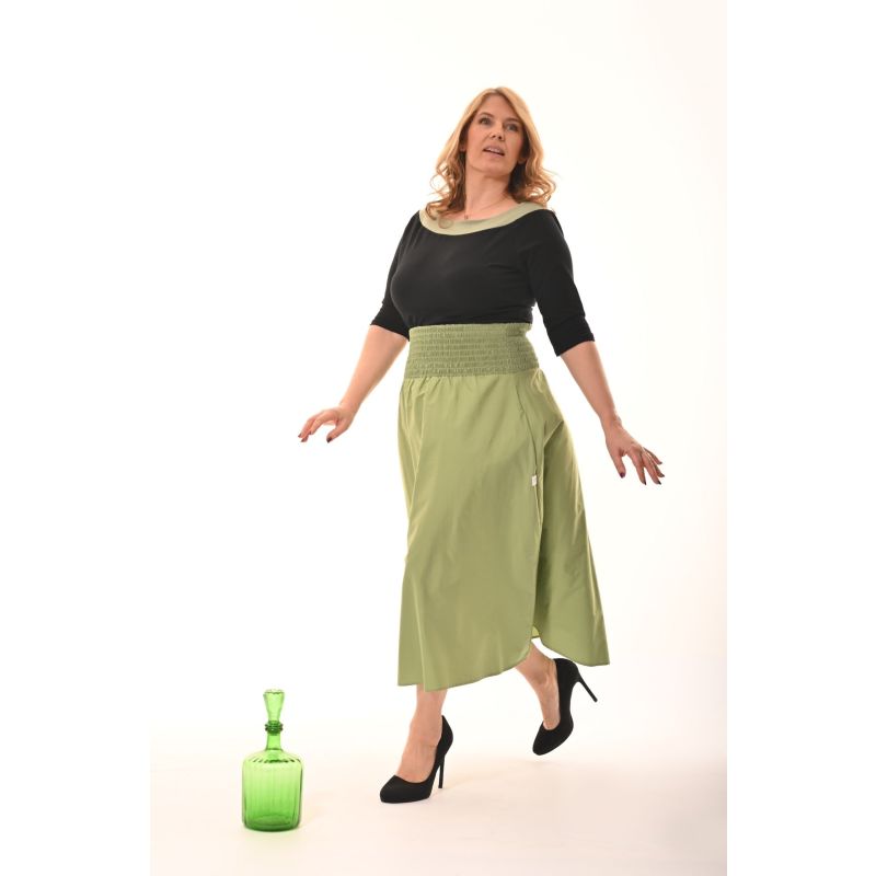 Orchid Midi Skirt With Pockets In Sage image