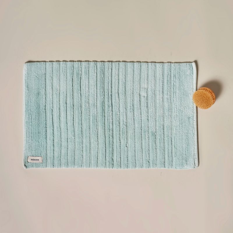Organic Cotton Bath Mat Duck Egg Blue Misona Wolf & Badger
