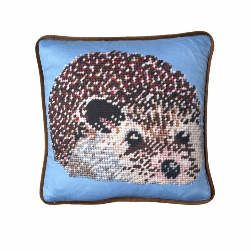 Organic Cotton Sateen "Harris The Hedgehog" Custom Made Feather Down Pillow image