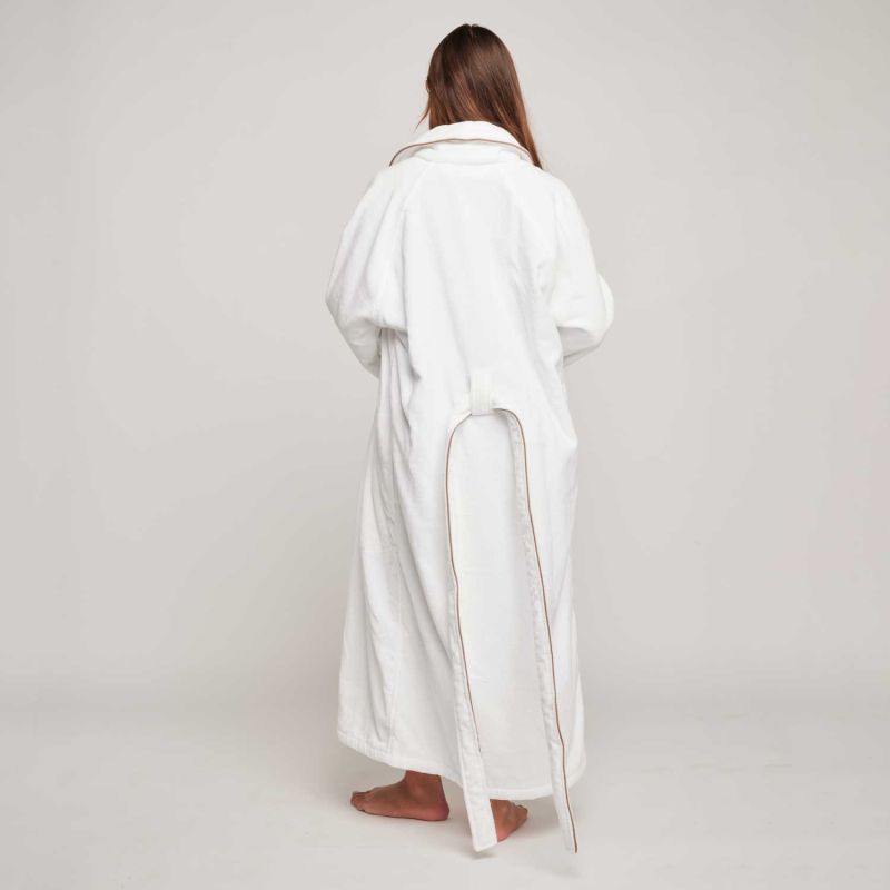 Women's Organic Cotton Velour Robe - White image