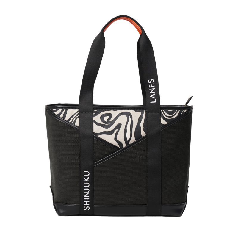 Origami Pocket Tote - Black Terrain Print image