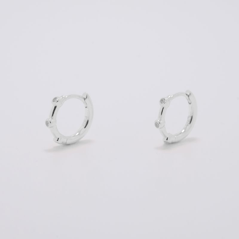 Ostara Silver Huggie Earrings image