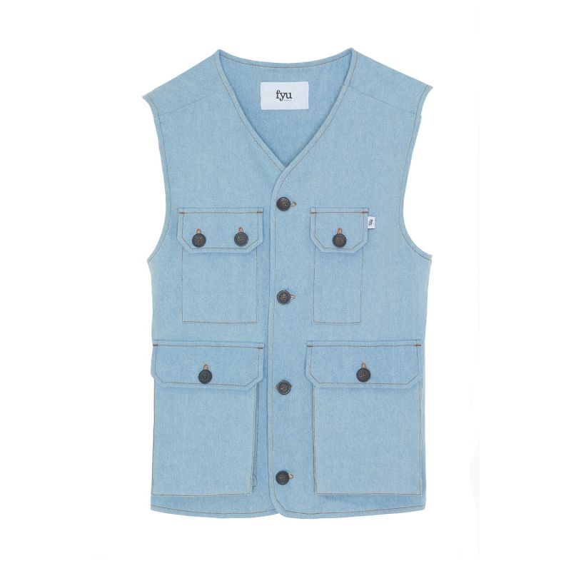 Otis Light Blue Denim Utility Vest image