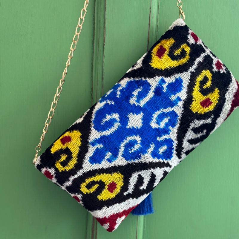 Ottoman Style Velvet Ikat Clutch image