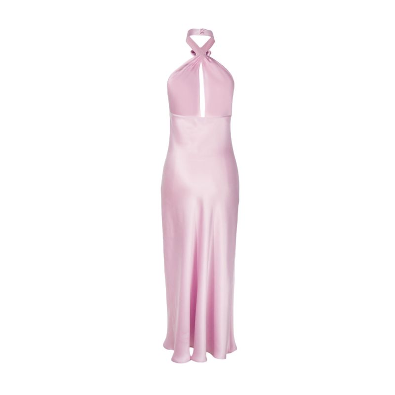 Oui Rose Silk Halter Dress - Peony Pink image