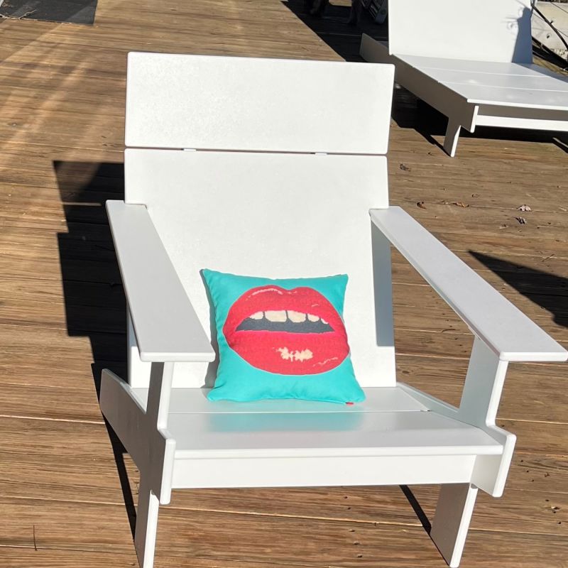 Outdoor Friendly Pop Art Lips Eco Canvas Outdoor Pillow Cover image