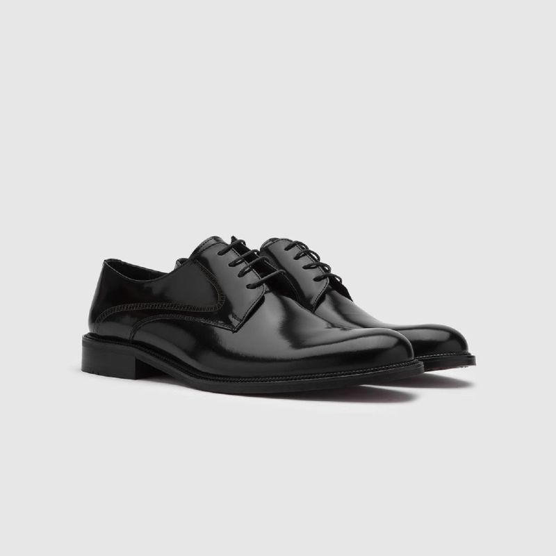 Ove Black Florentic Leather Men's Derby Shoe image