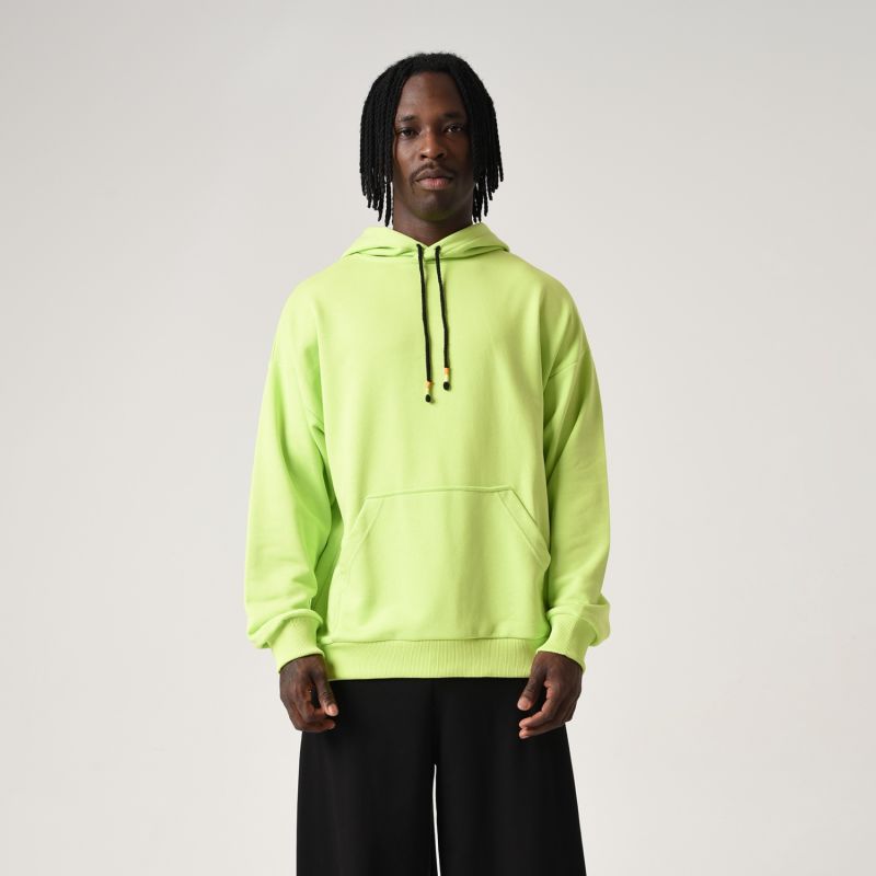 Oversize Embroidery Hoodie - Lime image