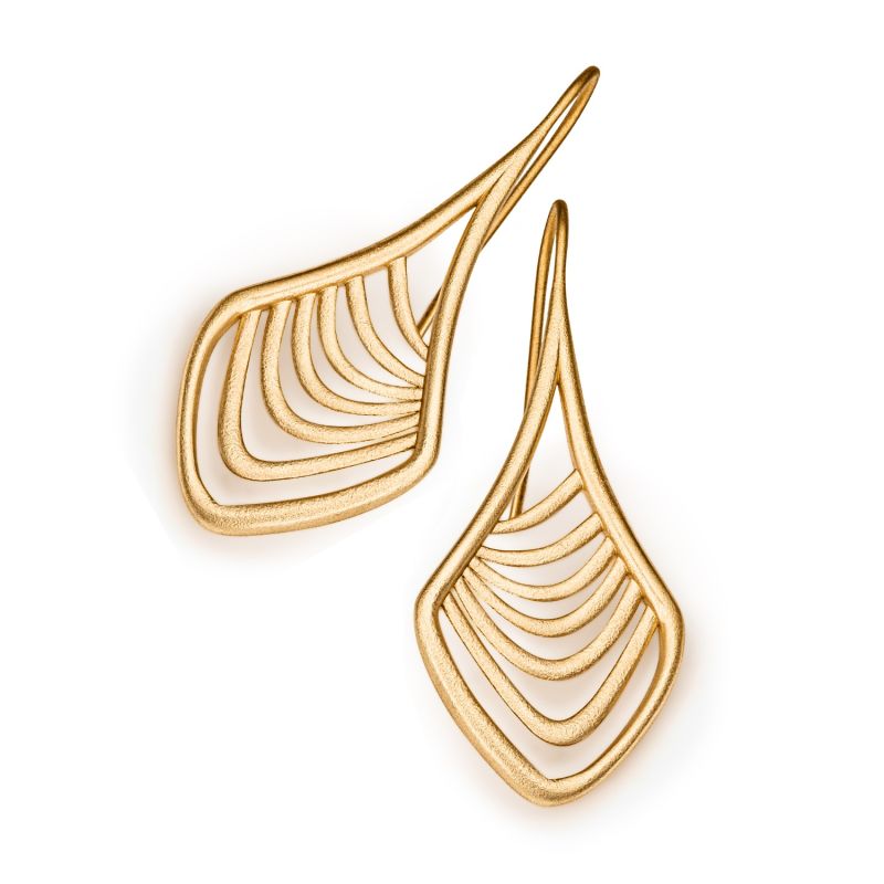 Oversized Drop Earrings - Gold Matte image