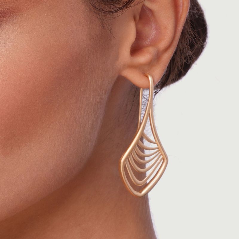 Oversized Drop Earrings - Gold Matte image