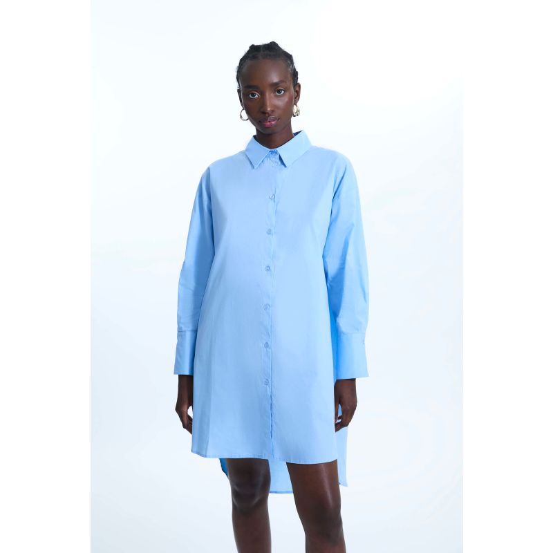 Oversized Plain Shirt Pale Blue image