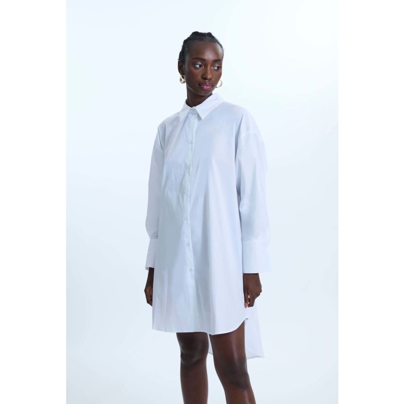 Oversized Plain Shirt White image