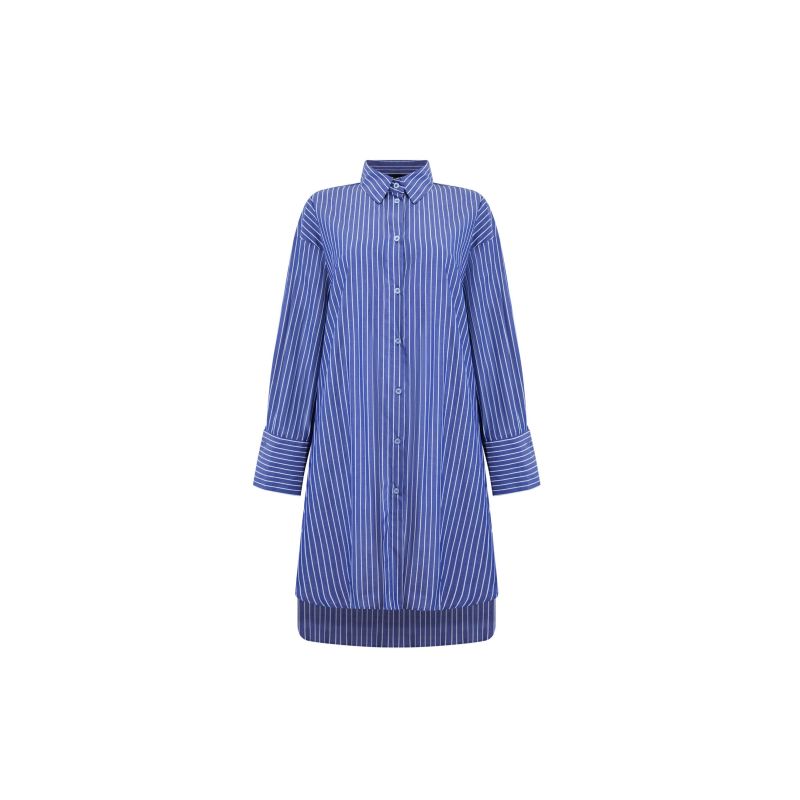 Oversized Stripped Shirt Navy-White image