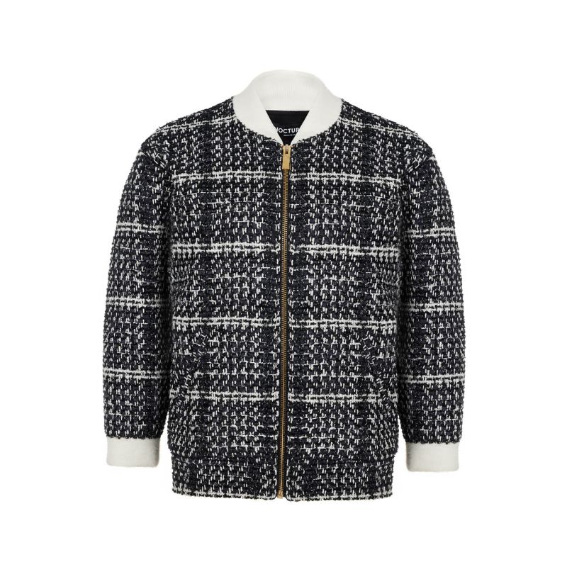 Oversized Tweed Bomber Jacket by NOCTURNE