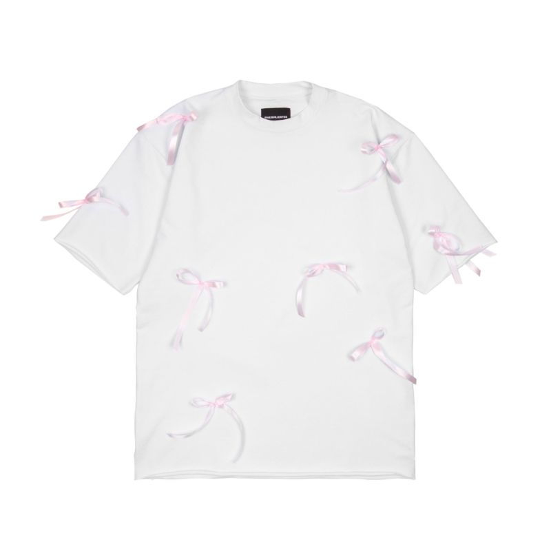 Oversized White T-Shirt / Dress Pink Ribbons image