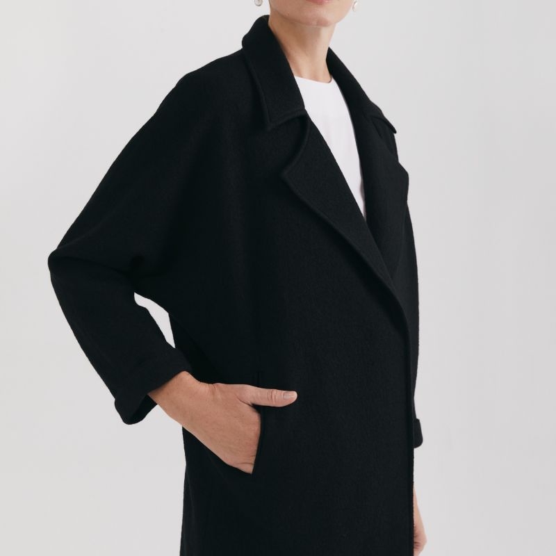 Oversized Wool Jacket Black image