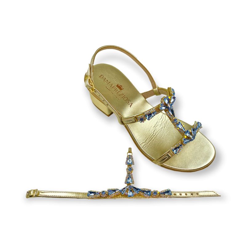 Venezia Vegan Sandals Embellished With Aquamarine Crystals image