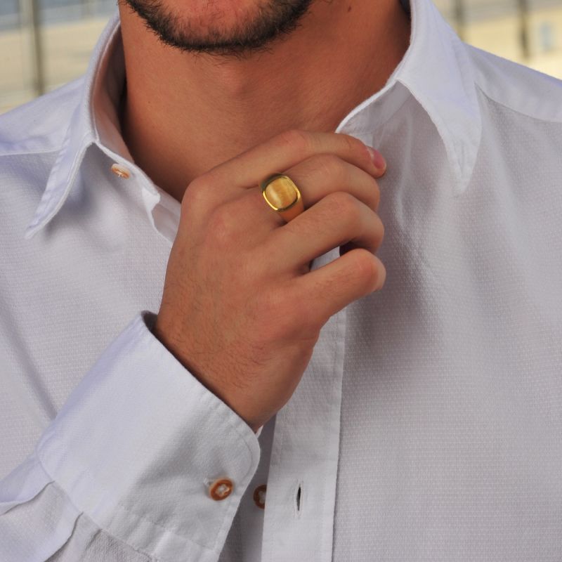 Yellow Lace Agate Stone Ring image