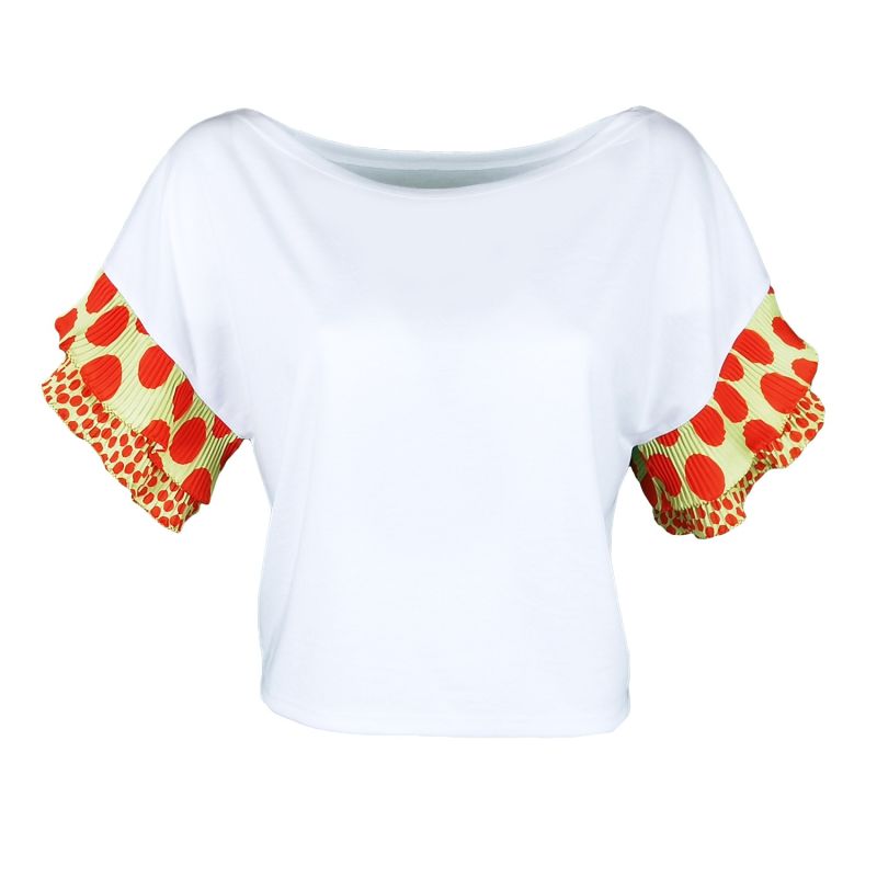 Fun Blouse With Pleated Wavy Sleeves image