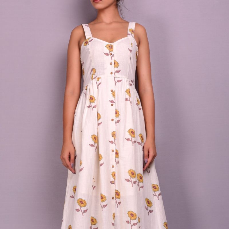 Sunflower Hand Block Strap Dress image