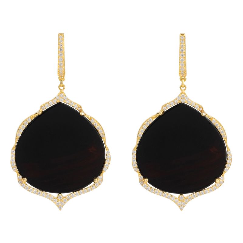 Antoinette Earrings Gold Black Onyx image