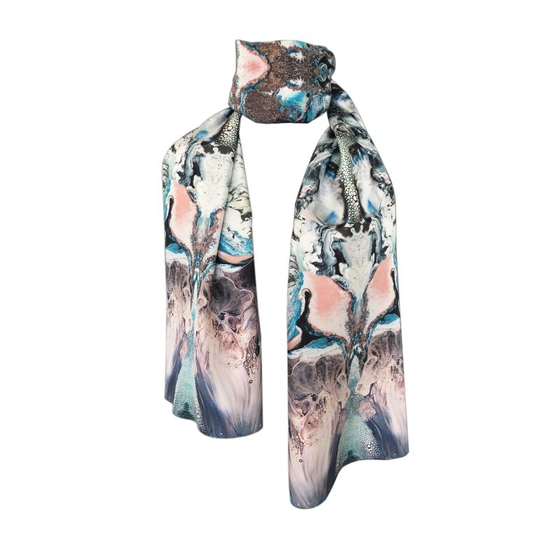 Ocean Depths Small Silk Scarf image