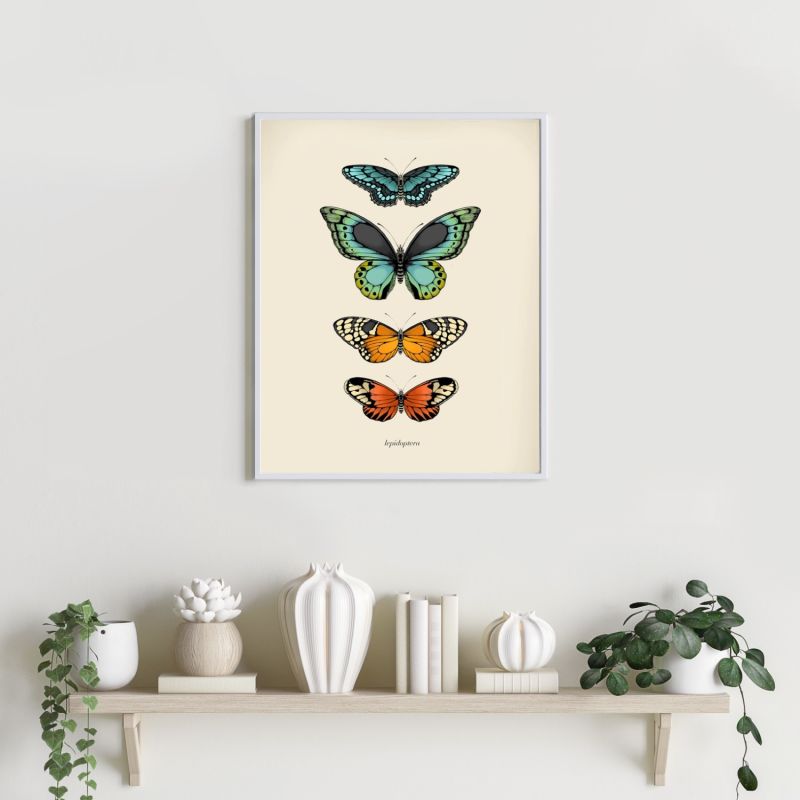 'Antique Tropical Butterflies Ii' Fine Art Print A3 image