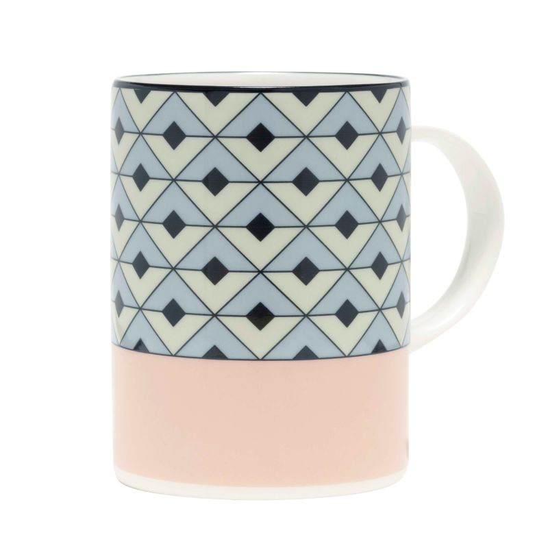 Tile Blush & Duck Egg Mug image