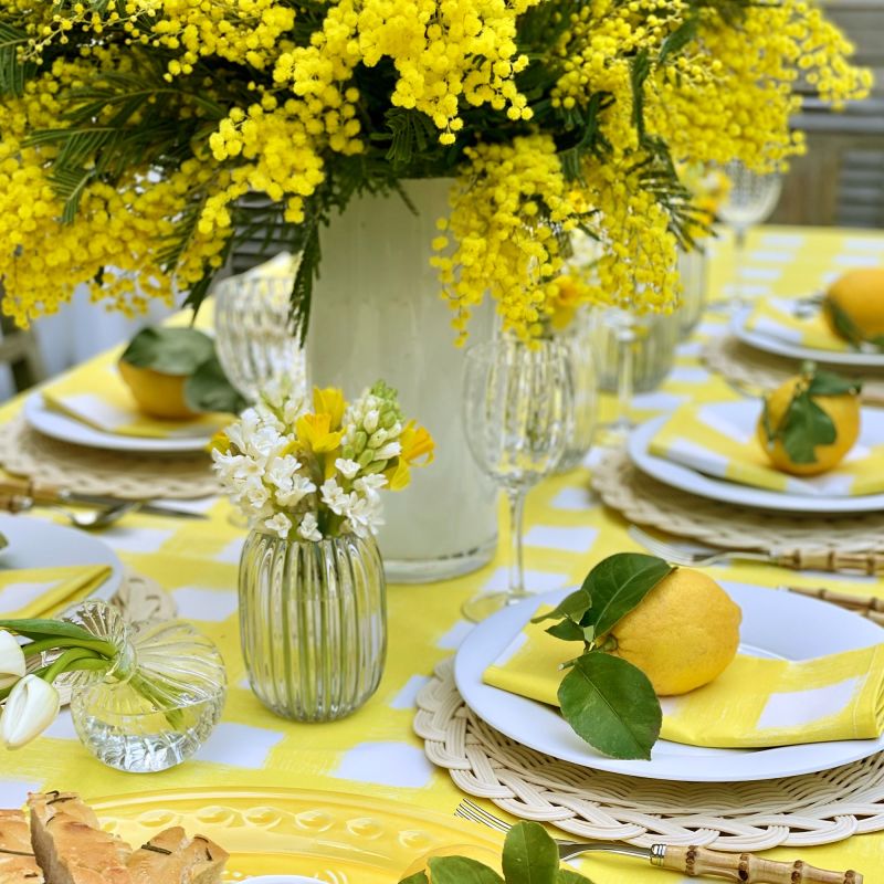 Gingham Tablecloth - Amalfi Yellow / Large image