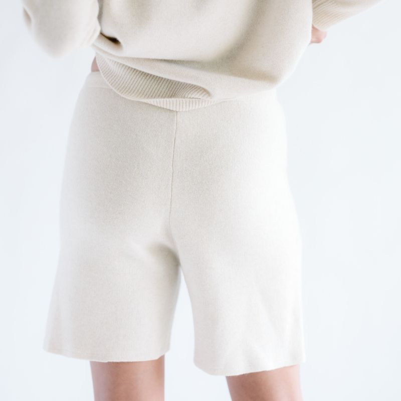 Cashmere Cargo Pocket Shorts - Ivory image