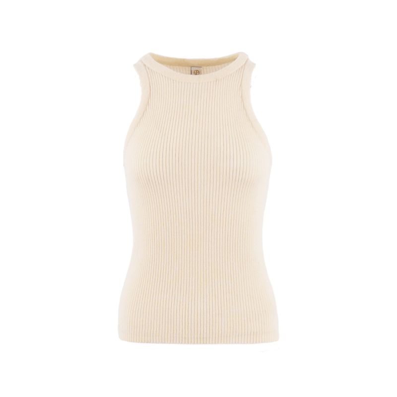 Sao Paulo Racer Knitted Top In Porcelain White image