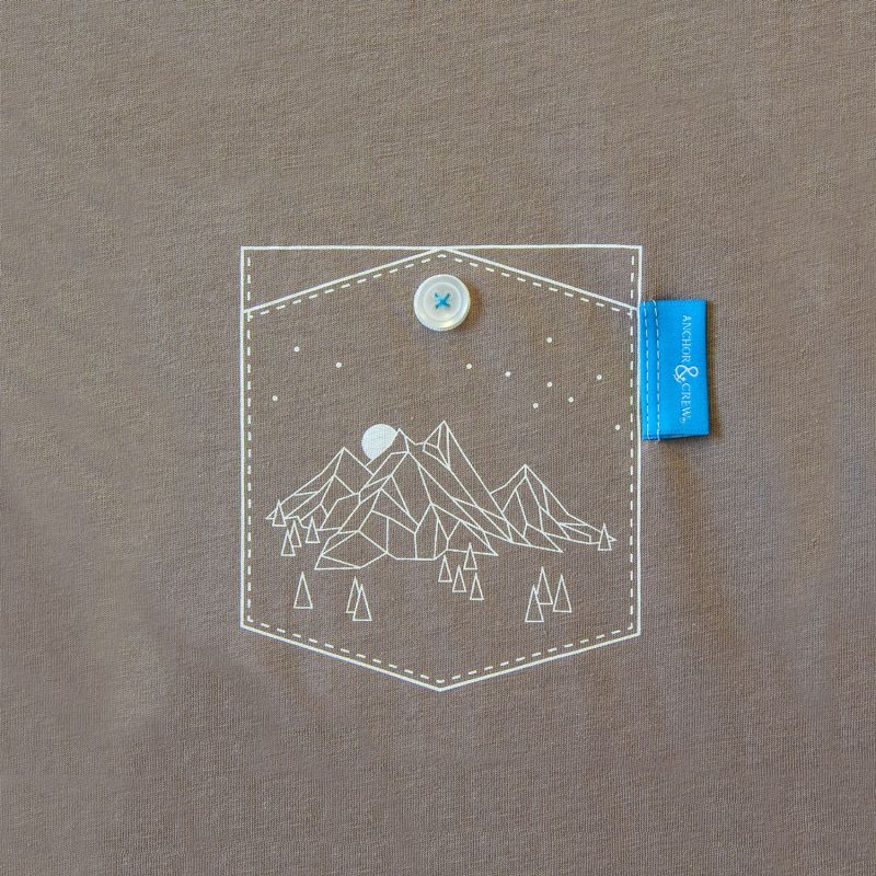 Tan Brown Horizon Print Organic Cotton T-Shirt (Mens) image