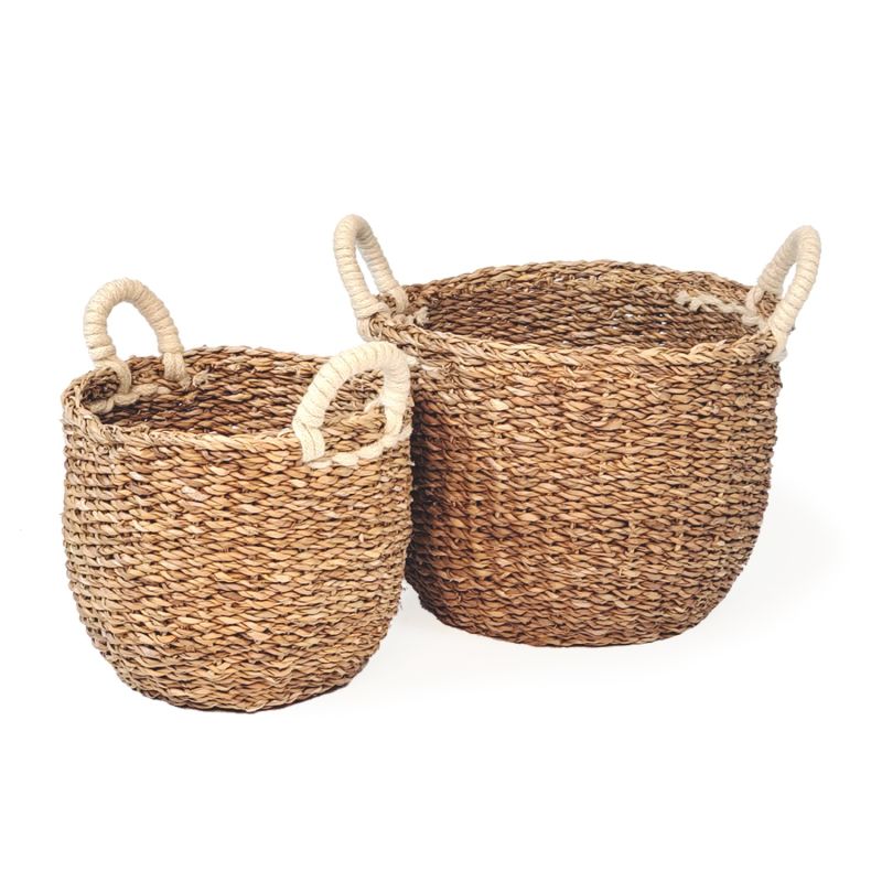 Savar Basket With White Handle - Set Of 2 image