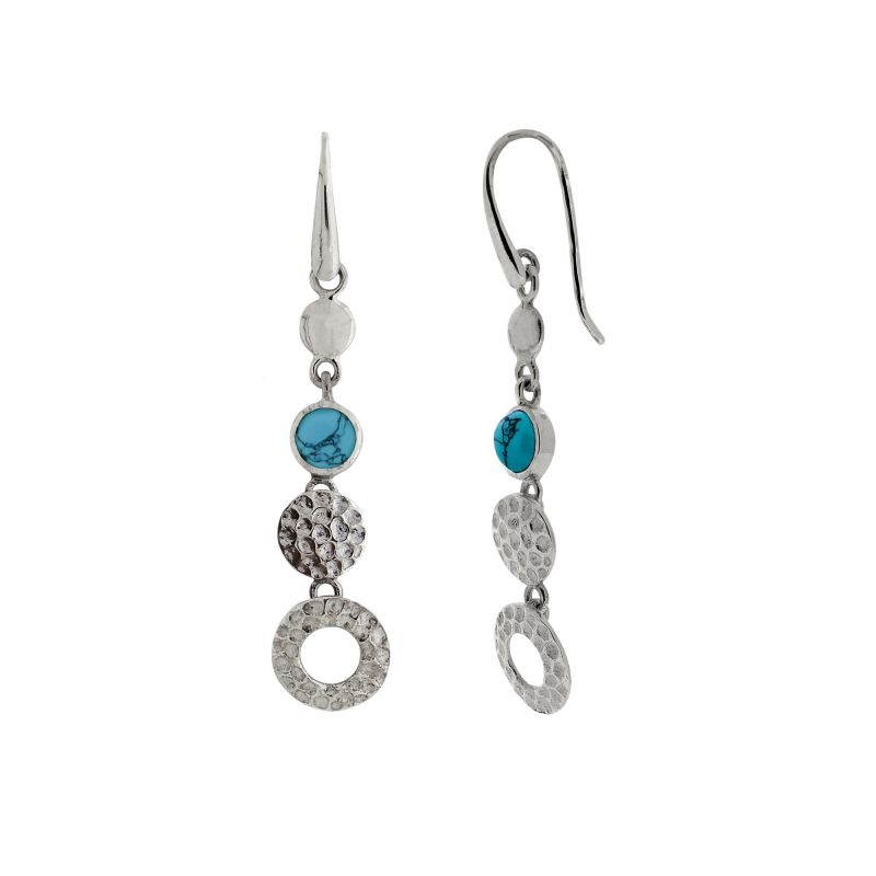 Lakshmi Silver Statement Drop Earrings - Turquoise image
