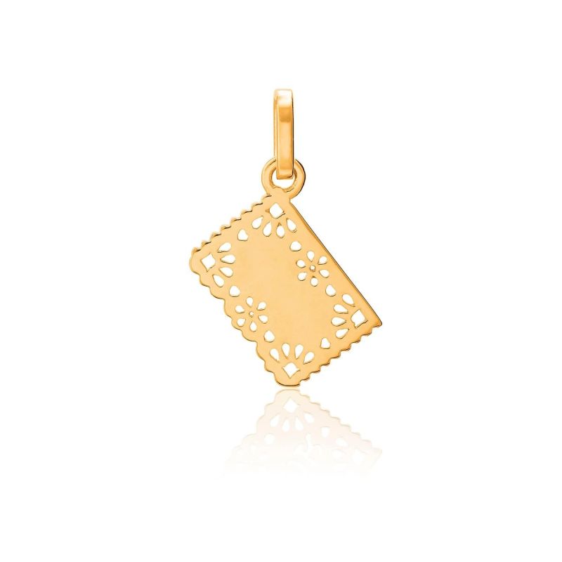 Exquisitely Detailed Perforated Paper Charm In 18K Gold image