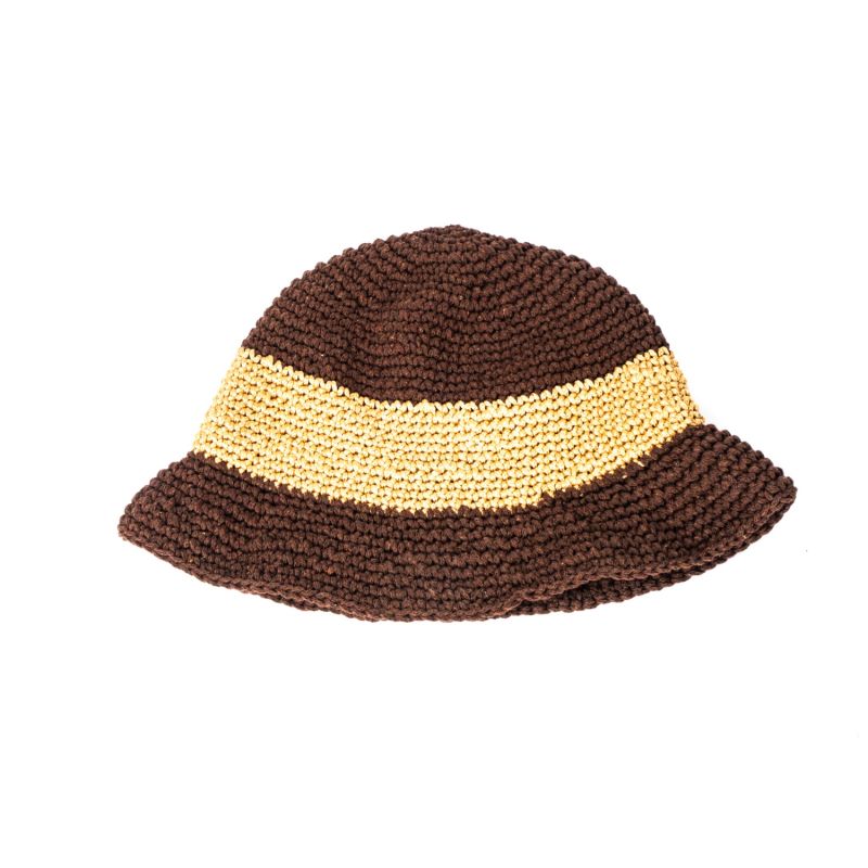 Brown Creamy Macrame Hat image