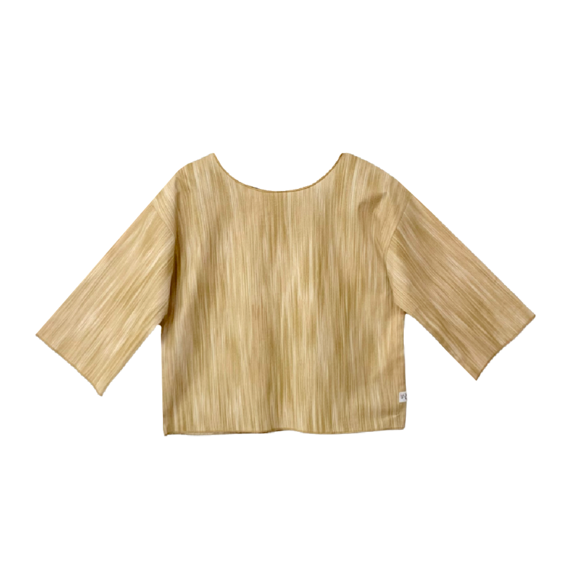 Pagan Crop Top With Long Sleeves In Sand Print image